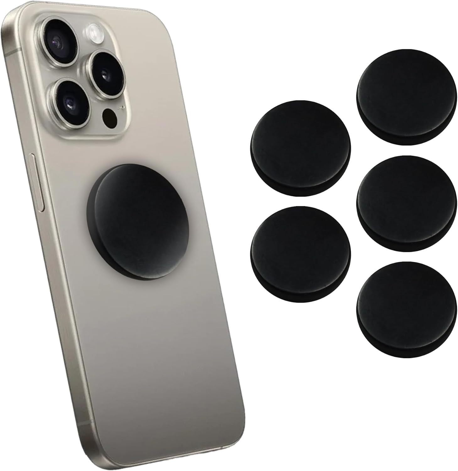 Shungite World 5 pcs Authentic Shungite Stickers Polished 20 mm / 0.78" Genuine Healing Energy Stone Protection Plate for Cell Phone Case Tablet Laptop Computer Noble Gemstone Protector Crystal