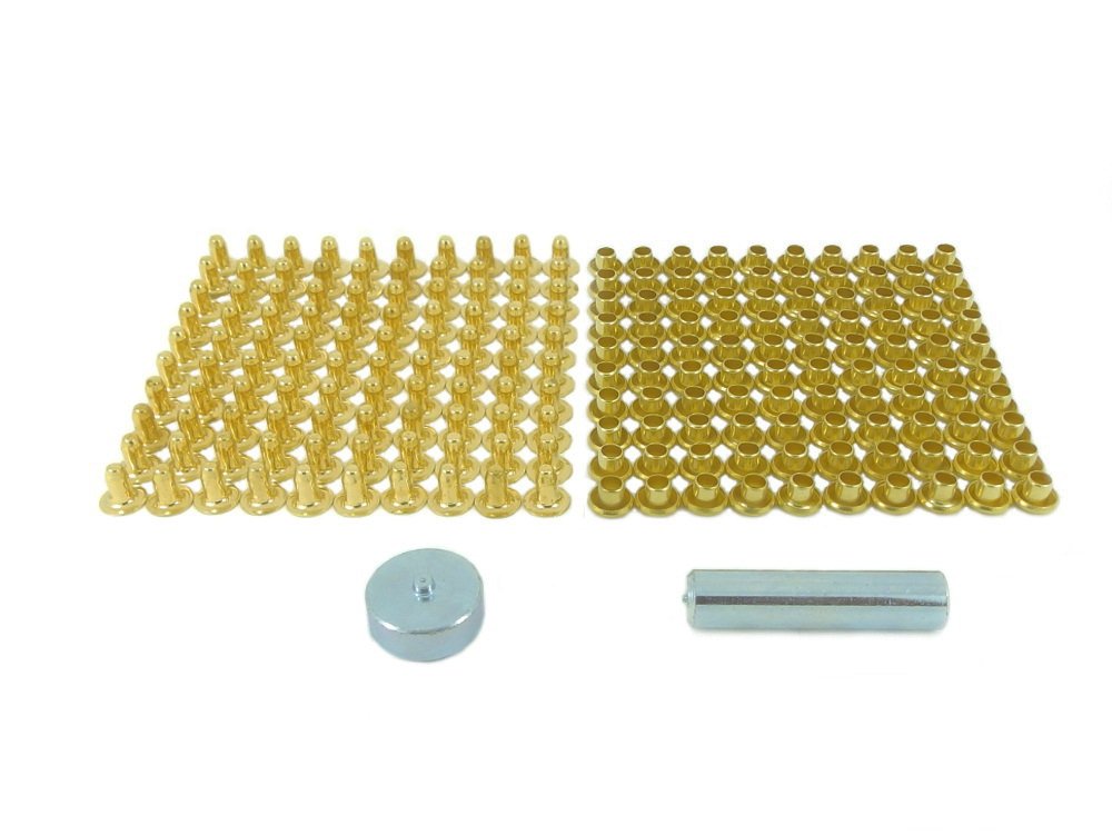 Kit de rivets en laiton BP 504-7-7 avec 7 embouts mm et fermoirs de 7mm
