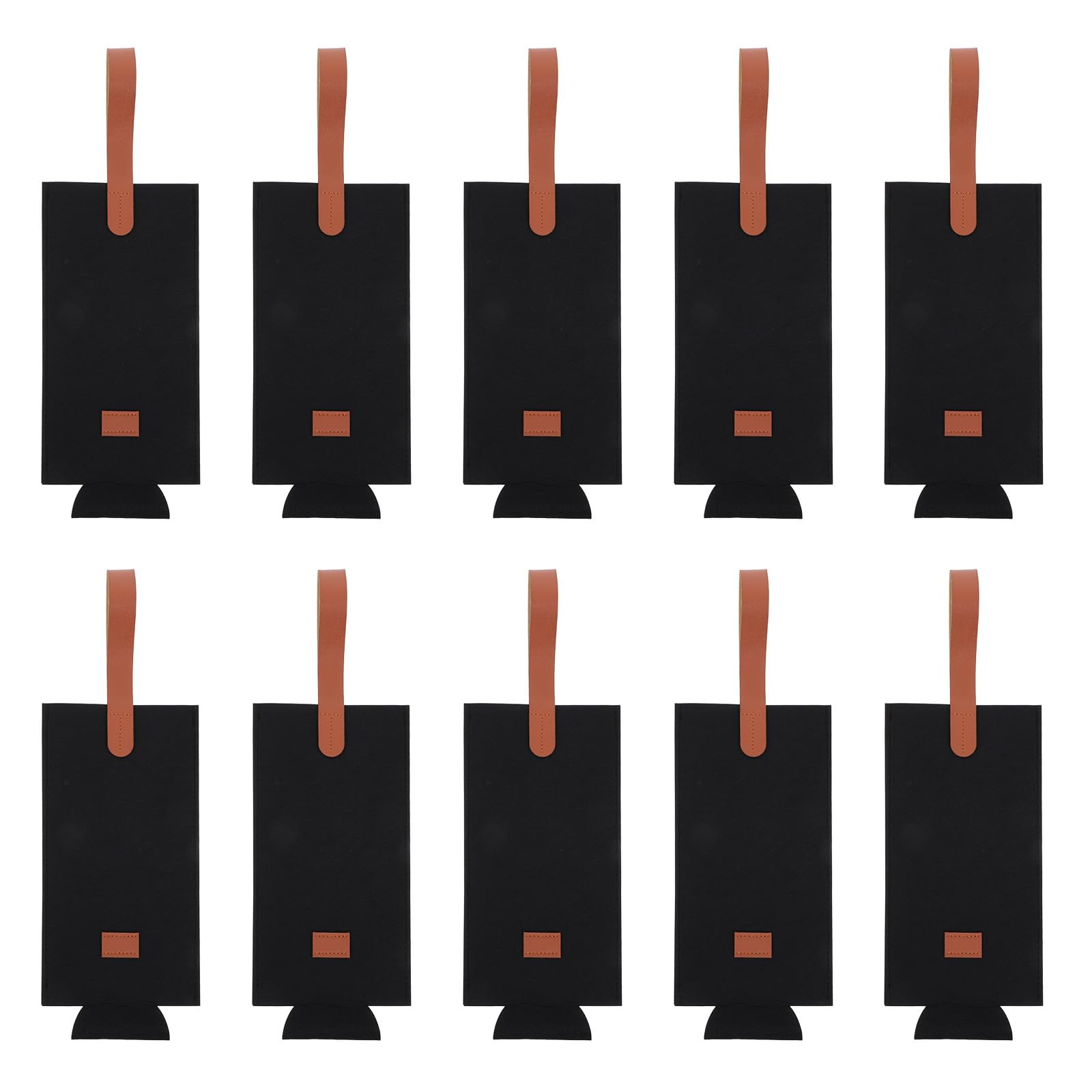 Kichvoe Lot de 10 sacs de transport pour bouteilles de vin en feutre - Sac à vin rouge 30 x 9 cm pour une utilisation en extérieur - réutilisable en feutre pour emballer les bouteilles, idéal pour
