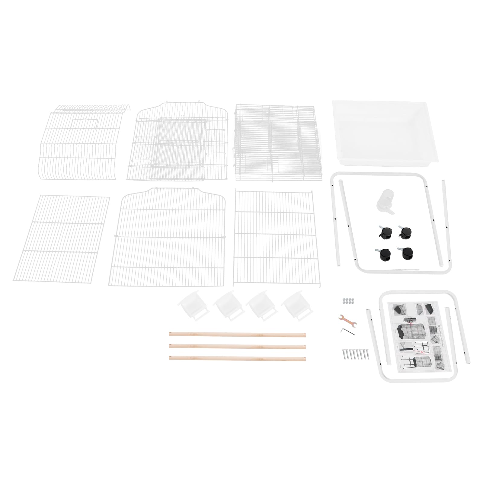 Jaula de hierro estable para pájaros, jaula de pájaros, jaula grande para pájaros, periquitos, periquitos, jaula, ruedas giratorias con freno que permiten un cambio de ubicación flexible, diseño