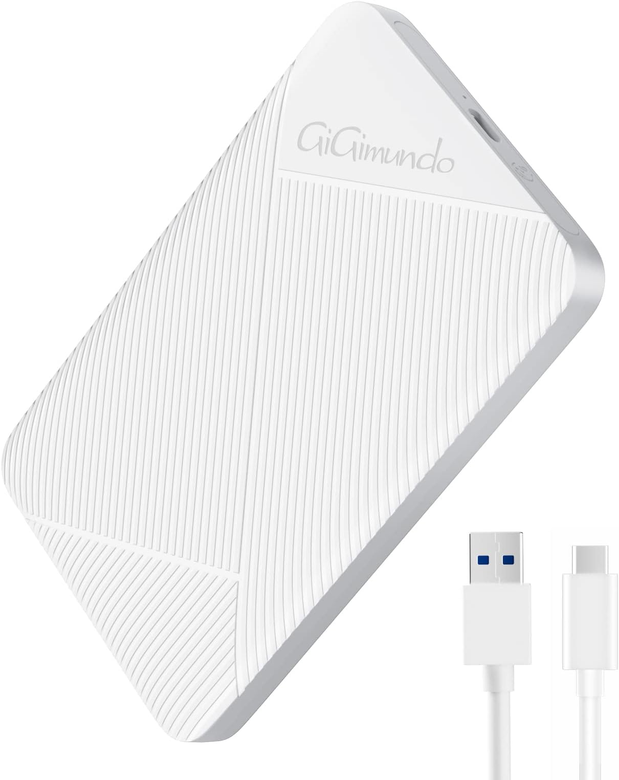 GiGimundo 2.5" Hard Drive Enclosure, 5Gbps USB 3.0 to SATA III External HDD Enclosure for 2.5inch 9.5mm 7mm SSD HDD, Supports UASP SATA III (White)
