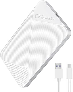 GiGimundo 2.5" Hard Drive Enclosure, 5Gbps USB 3.0 to SATA III External HDD Enclosure for 2.5inch 9.5mm 7mm SSD HDD, Supports UASP SATA III (White)