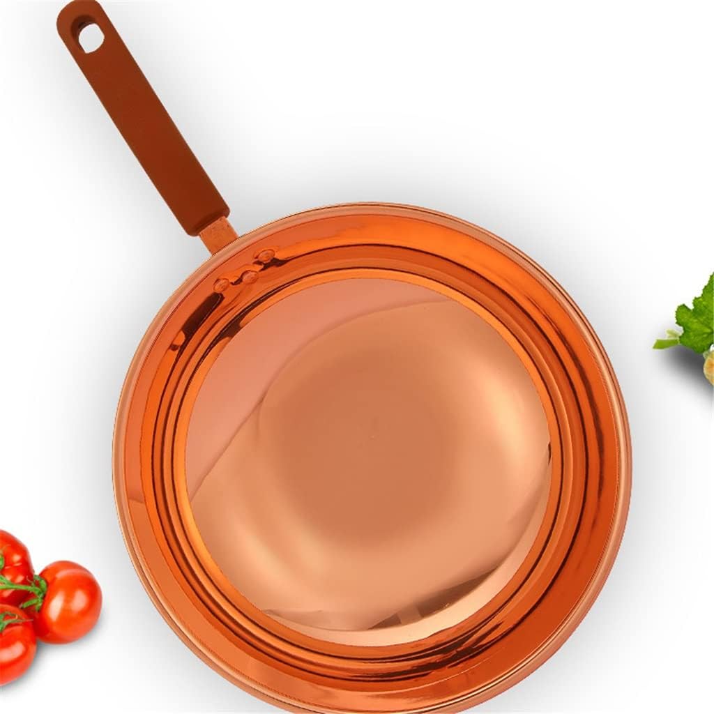 Copper Wok Uncoated Handmade Pure Copper Cooking Household Pot Old Style Rice Cooker Induction Cooker Gas Stove Copper Pot (Color : A, Size : 33cm) (A 33cm)