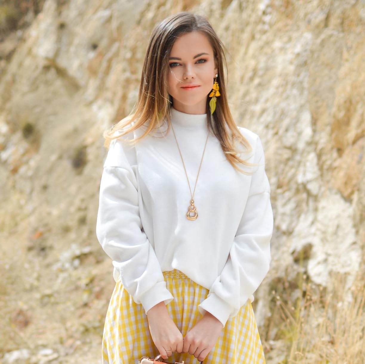 PEARLADA 18k Gold Plated Chain Long Necklace, Boho Sweater Necklace for Women, Geometric Pendant Y Necklace - Image 6