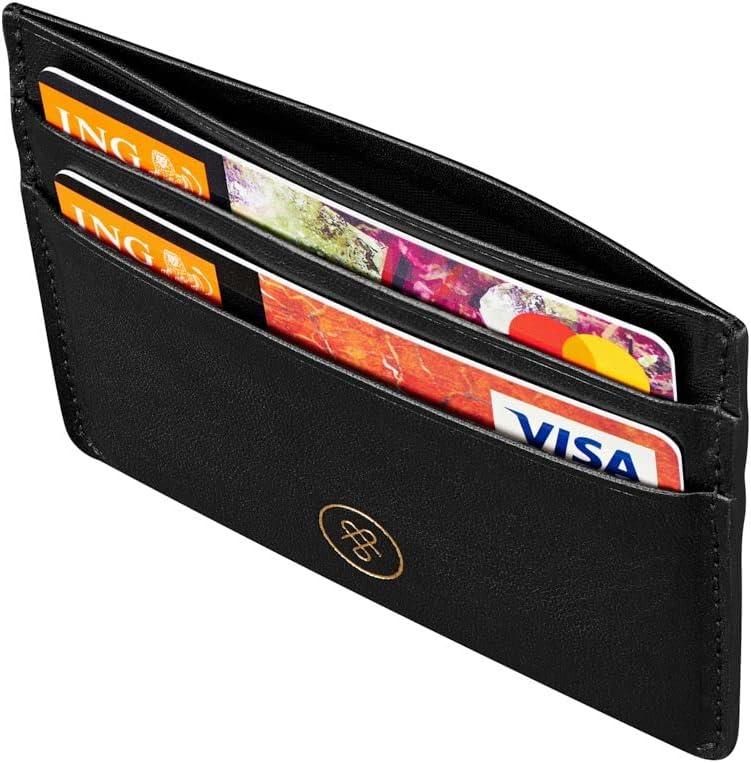 Maxwell Scott - Womens Luxury Leather Credit Card Holder Wallet - Made from Premium Italian Hides - The Savona Black