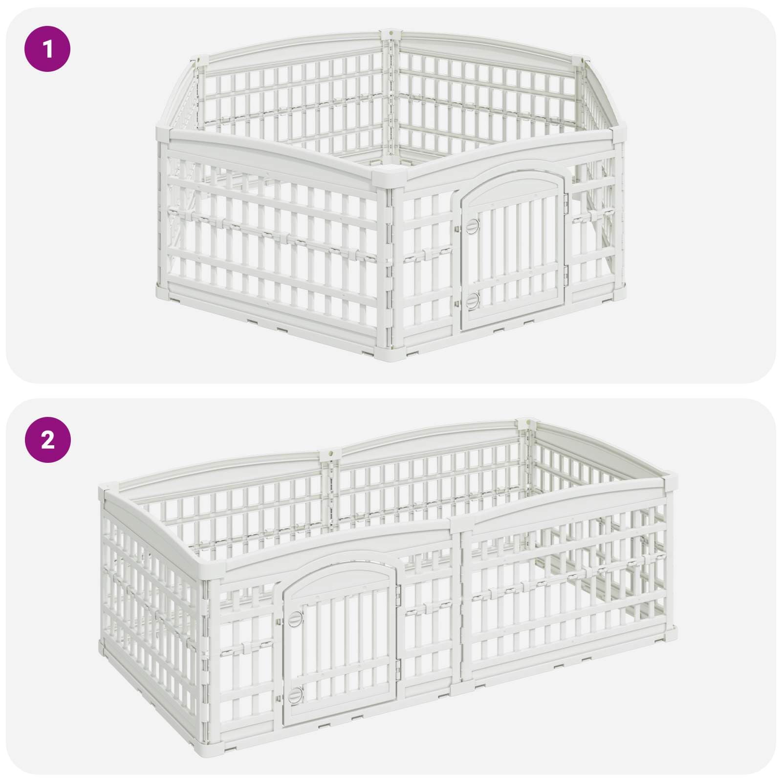 Recinzione pieghevole a 6 pannelli, 177,5 x 154,5 x 58 cm, per cuccioli, per interni ed esterni, resistente alle intemperie