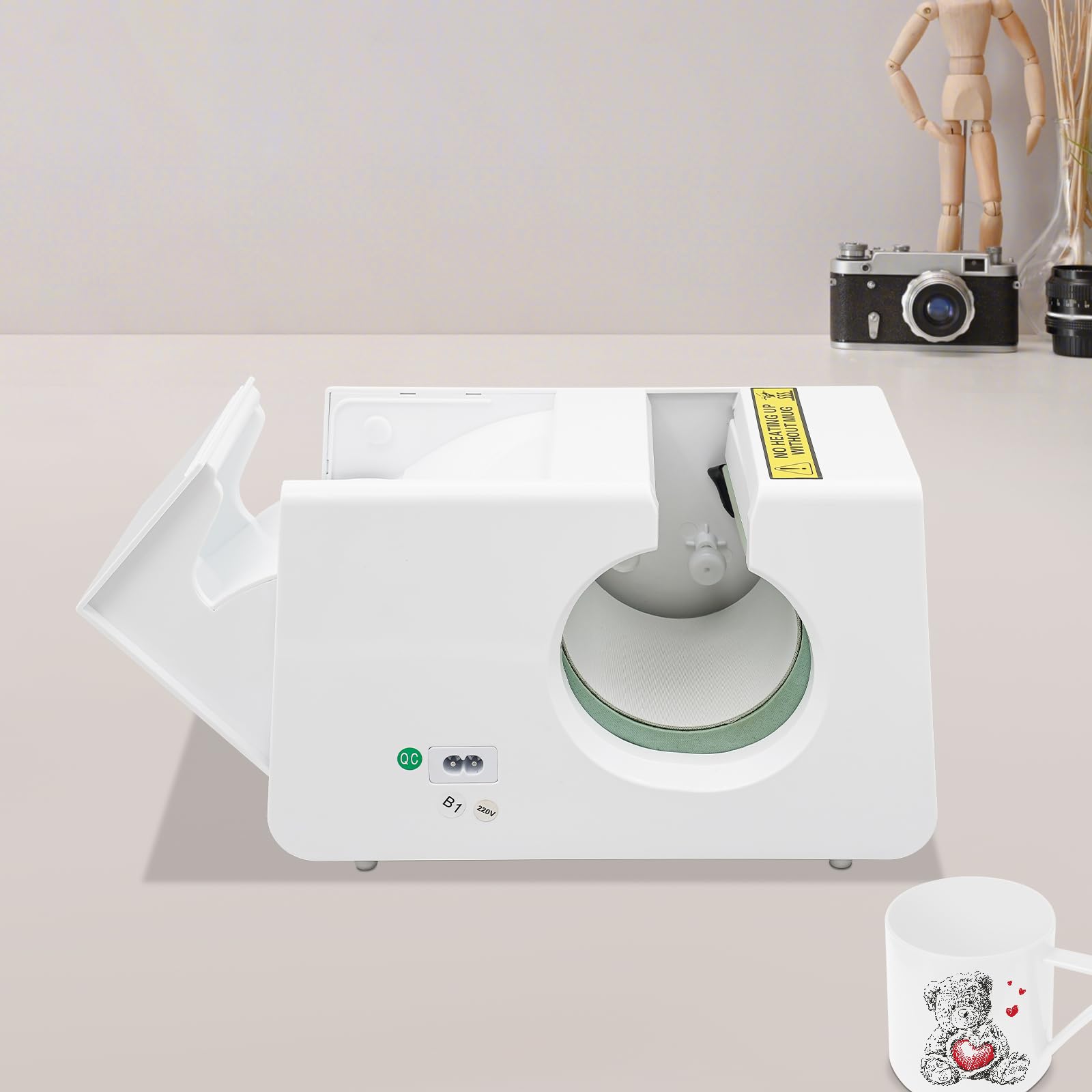 Prensa de calor automática para tazas/tazas de cerámica/tazas de acero inoxidable/tazas de cristal (235 ml) con ajuste de temperatura y tiempo, prensa de transferencia de calor DIY para sublimación