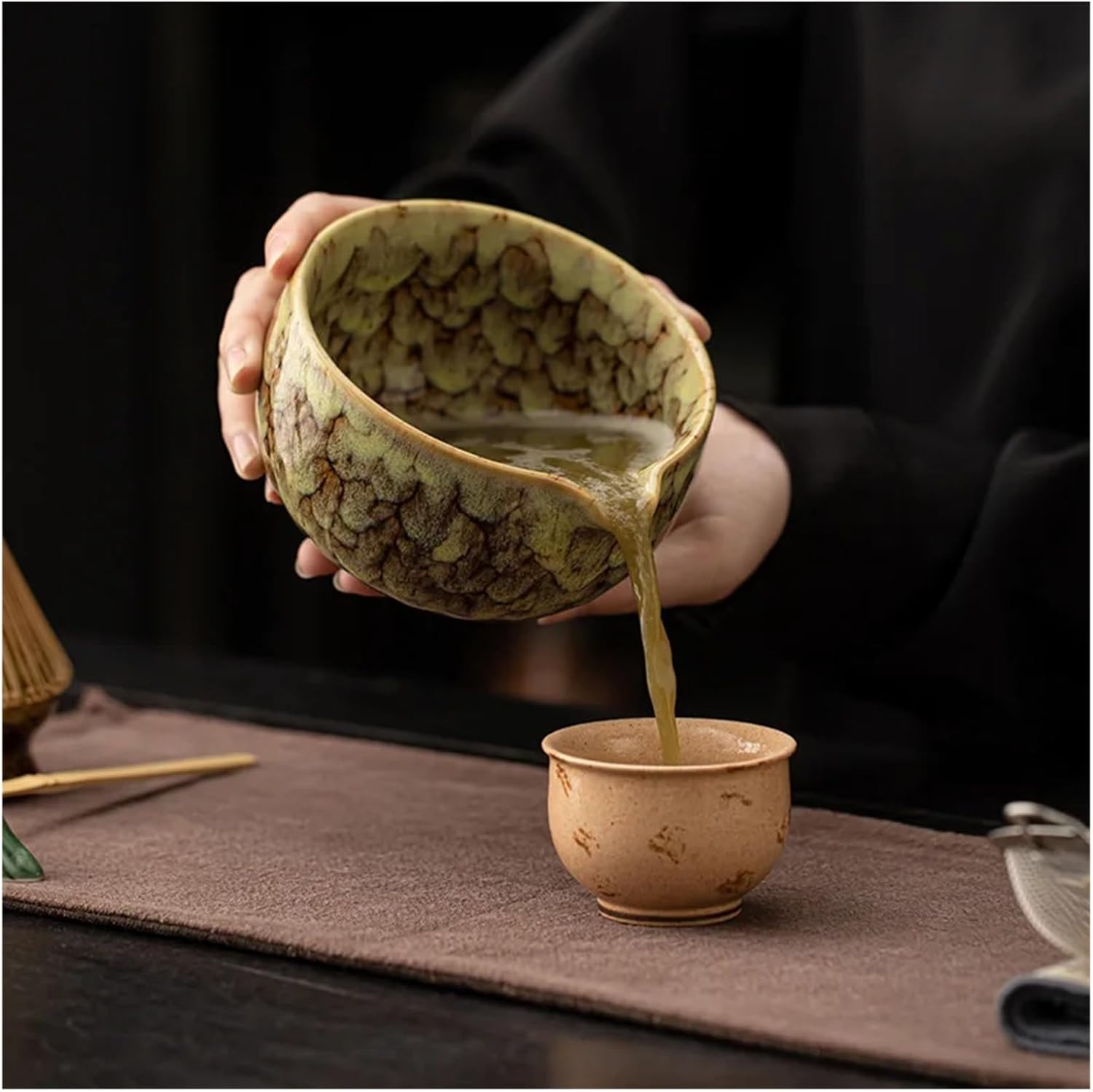 8PCS Matcha Tea Set Whisk Teaspoon Sets Bowl Holder For Tea-Making Tools(8pcs-B02)