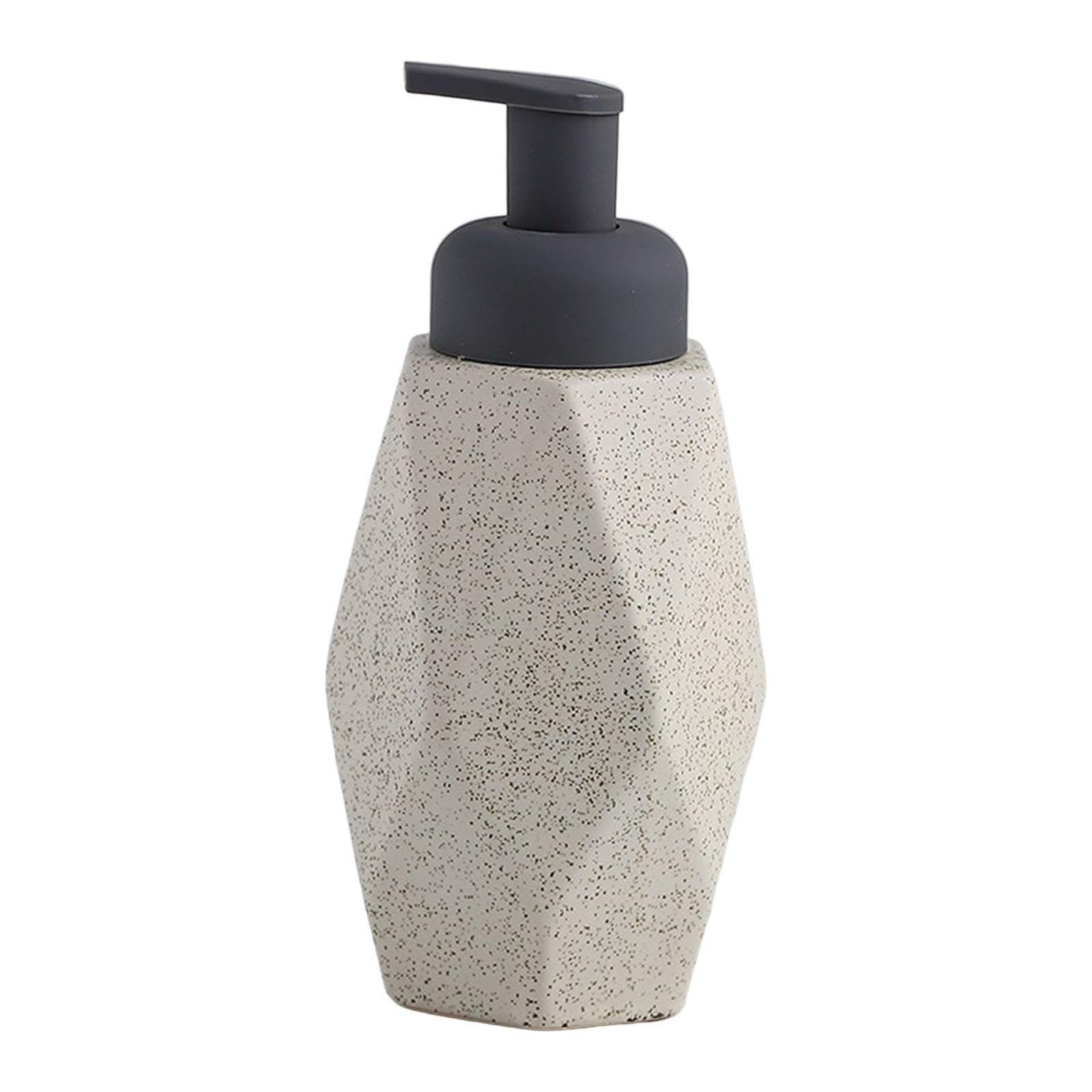 Zanthicia White Refillable Soap Dispenser Ceramic For Countertop, Diamond