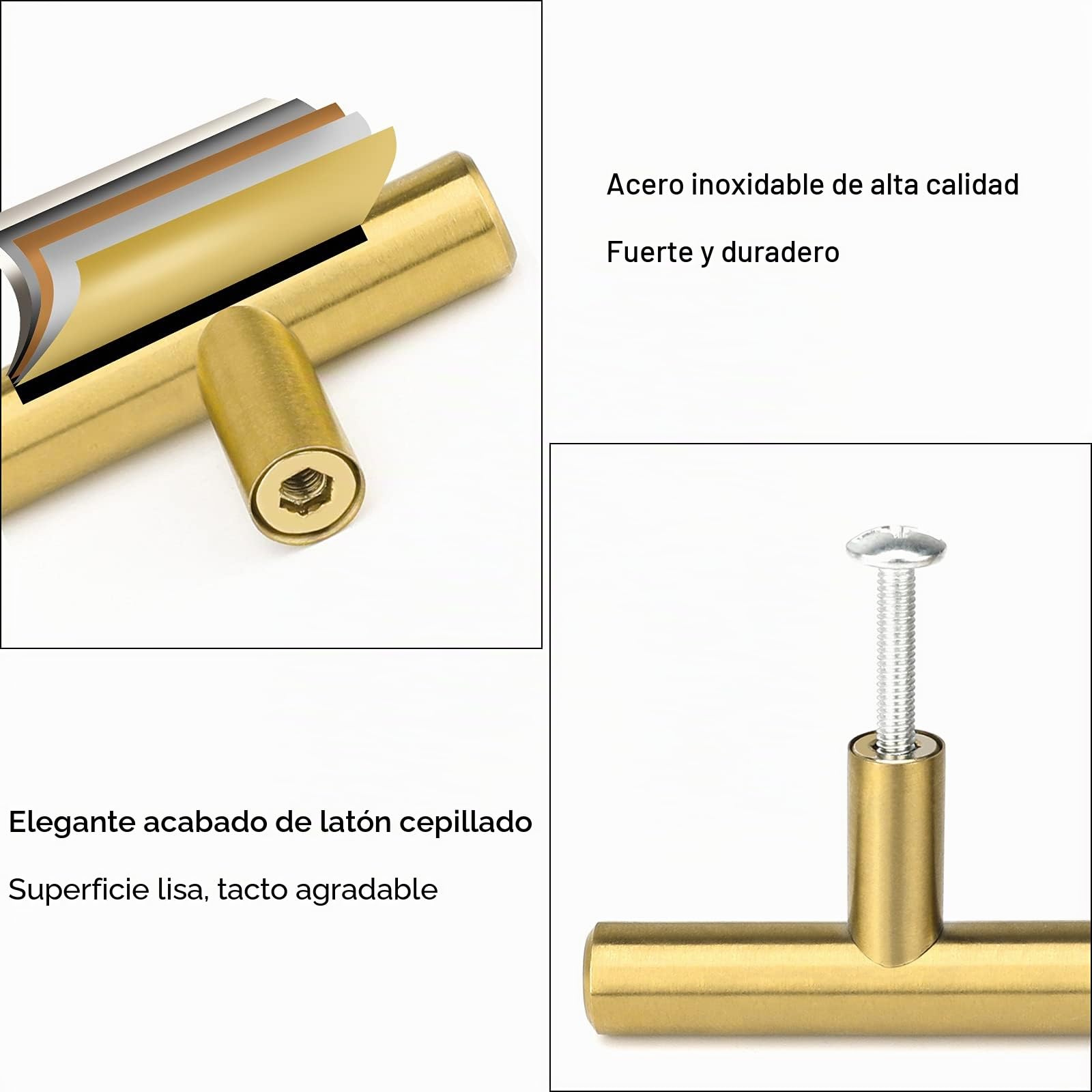 LONTAN 10 Piezas Tiradores Dorados Para Cocina 128mm Tiradores Para Armarios Y Cajones Fácil Instalación Con Tornillos Acero Inoxidable Tirador De Puerta