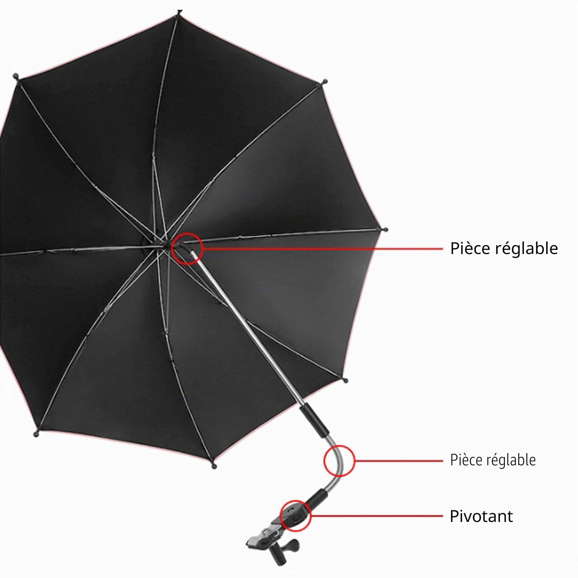 Parapluie Trépied Bloque Pluie/Soleil pour Photographie/Films en Plein Air ou Ombrage pour Photographie/Films en Studio