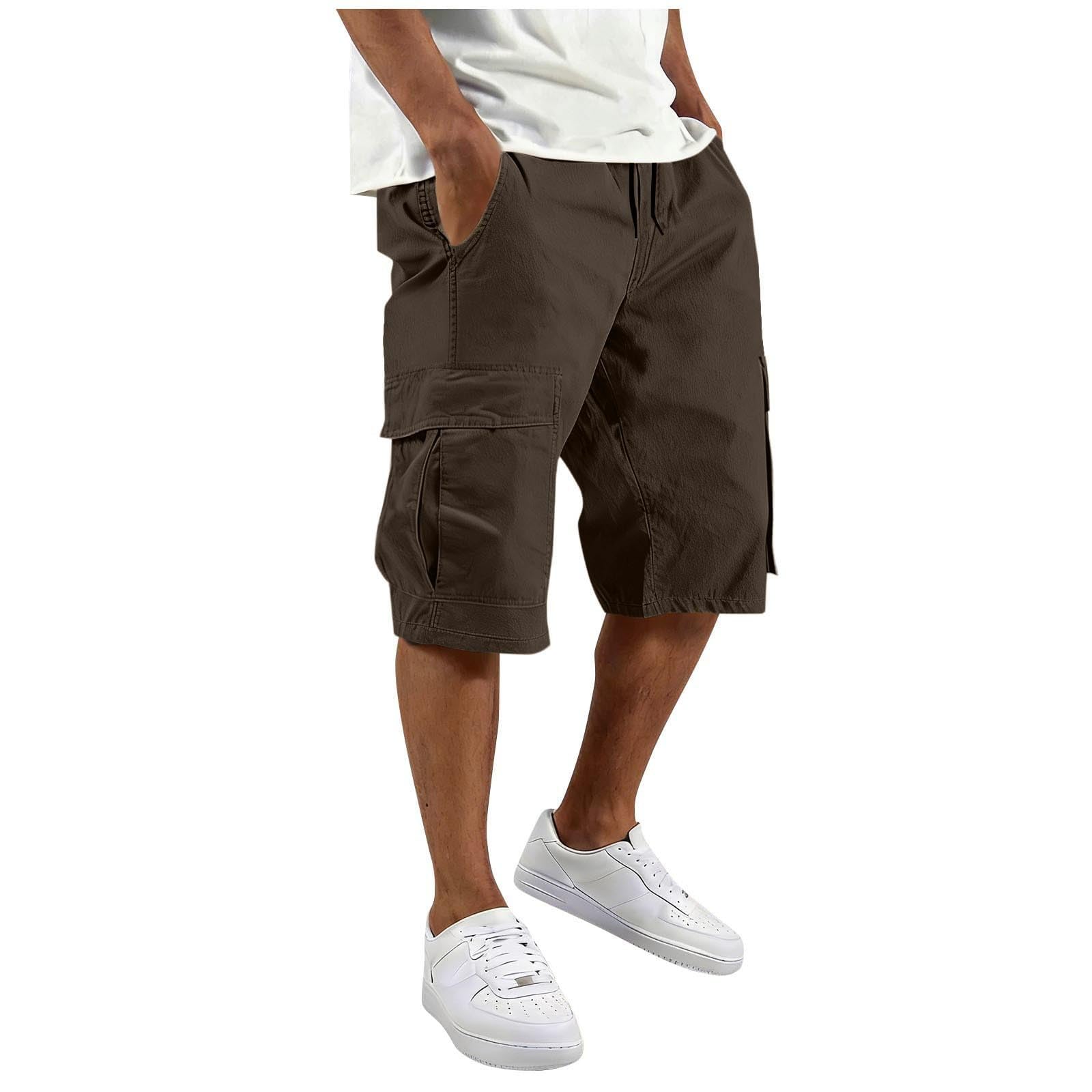 Pantaloncini Uomo Estivi Cargo Bermuda Cargo Shorts - Con Tasche Pantaloni Corti Slim Fit Multi-Tasche In Cotone Pantaloncini Da Lavoro Casual Sportivi Leggero Shorts Campeggio Vacanza Spiaggia