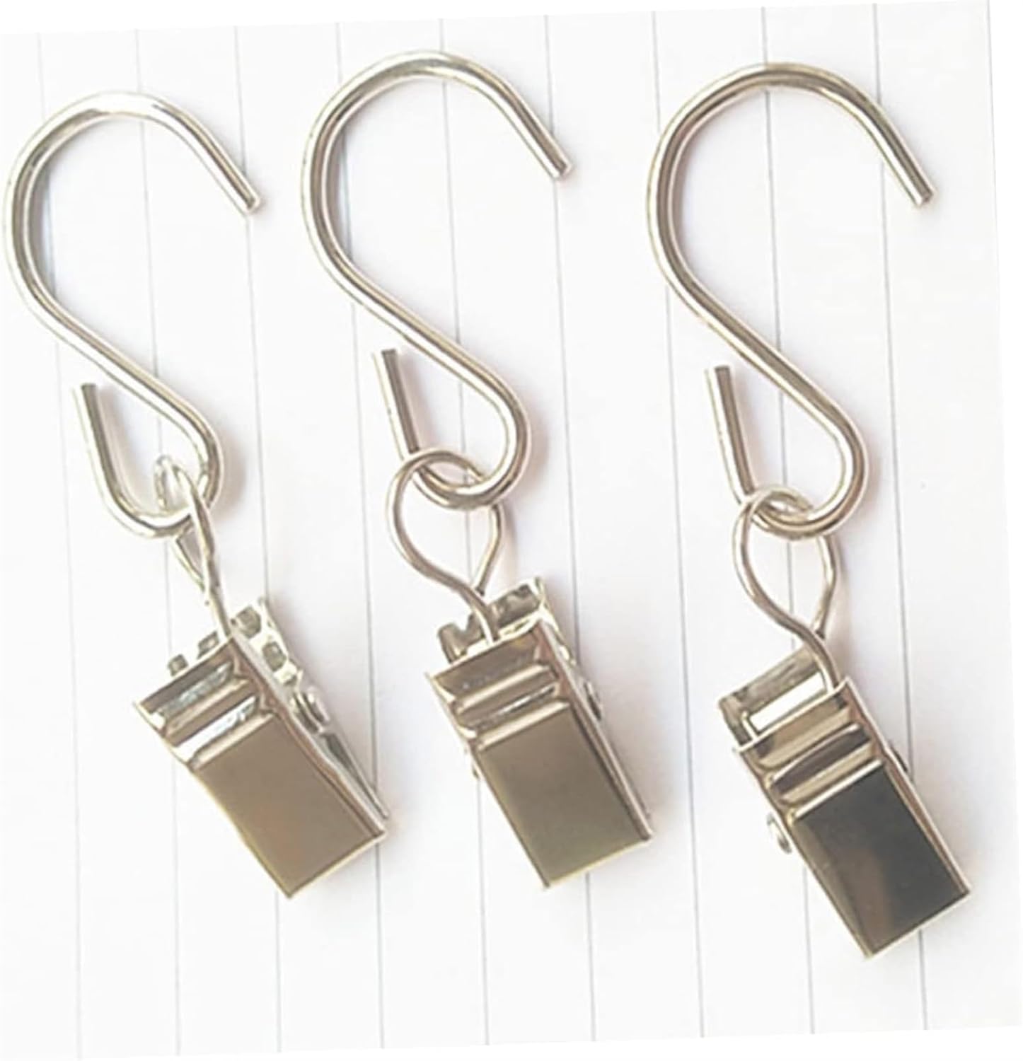 Curtain Rails and Fittings,Curtain Brackets,100 PCS Window Curtain Ring with Hooks Clip Metal Hangers Awning Light Hook Art Craft Display Hook Drapery Clips Rings S Hooks