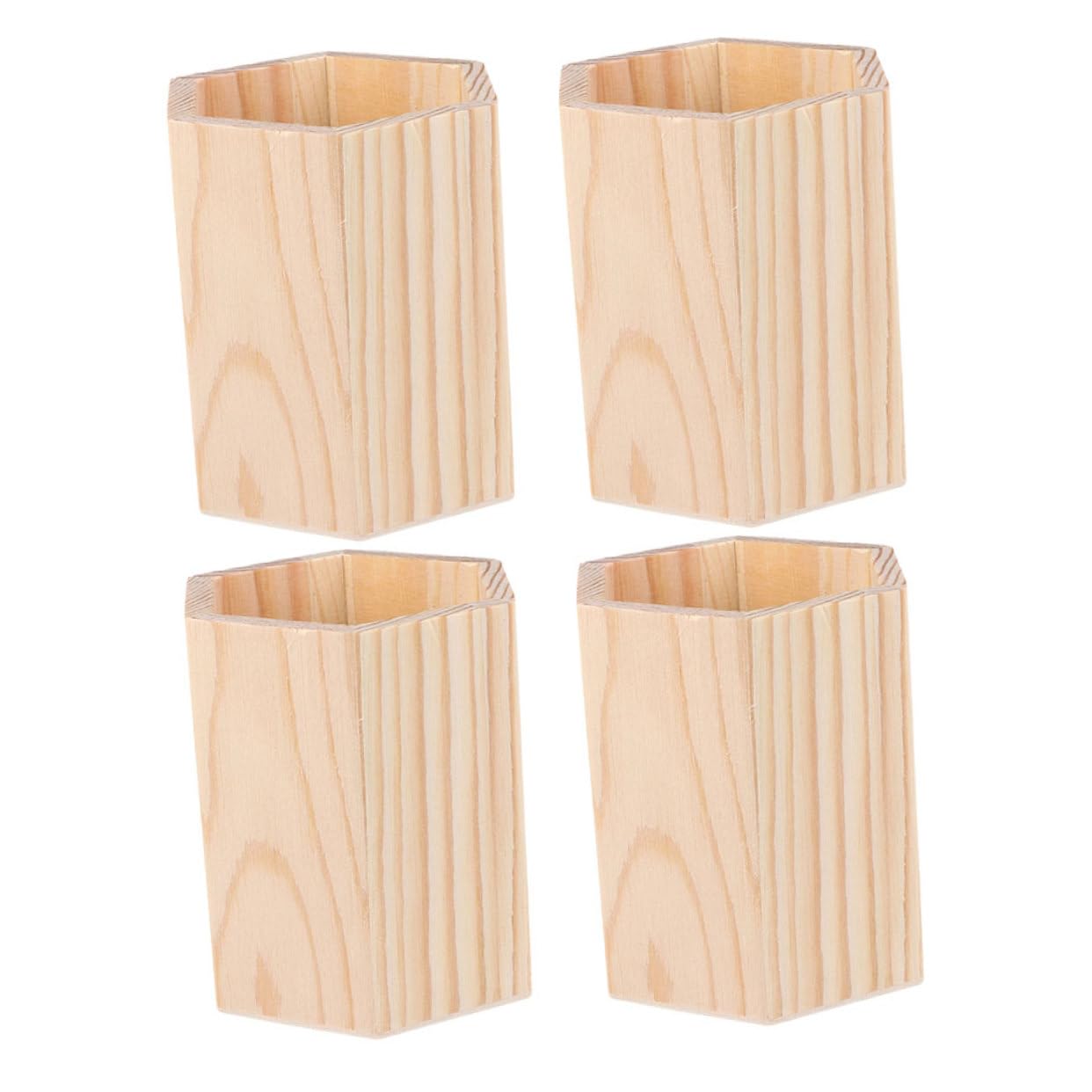 MAGICLULU Portapenne Da Scrivania 4 Pezzi Contenitore Per Pennelli in Legno Grezzo Portapenne Da Scrivania Portapenne Portapenne