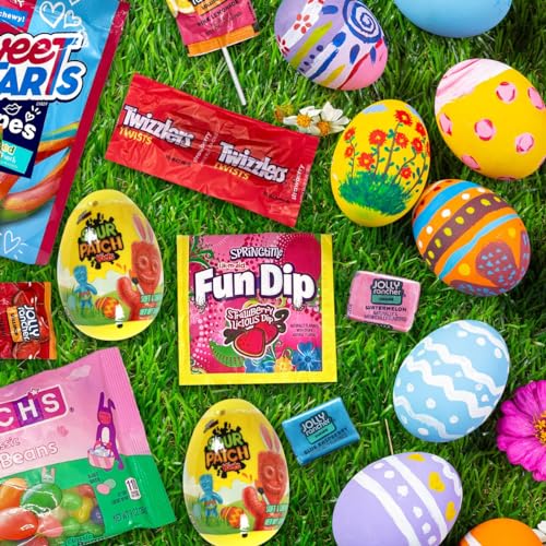 Easter Candy Individually Wrapped Variety Pack with Spring Time Fun Dip, Sour Patch Kids Bunnies, Black Forest, and Twizzlers Twists for Spring Easter Egg Hunts, and Basket Stuffers for Kids, 3lb