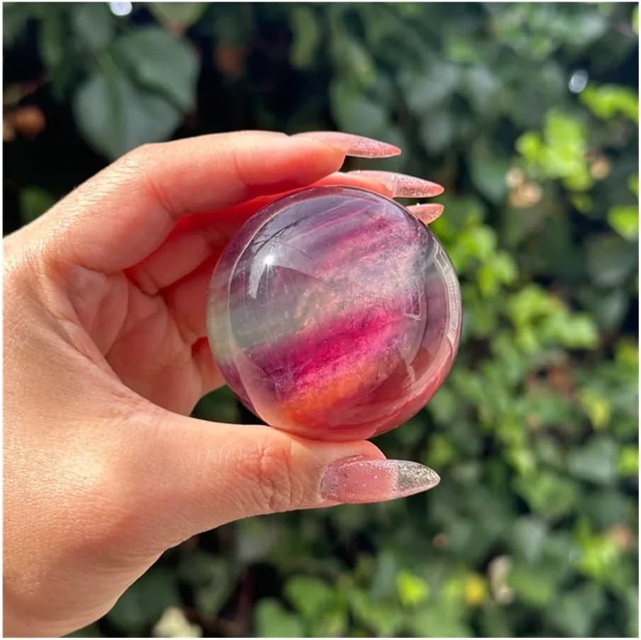 1pc 4-5cm Rainbow Fluorite Crystal Sphere