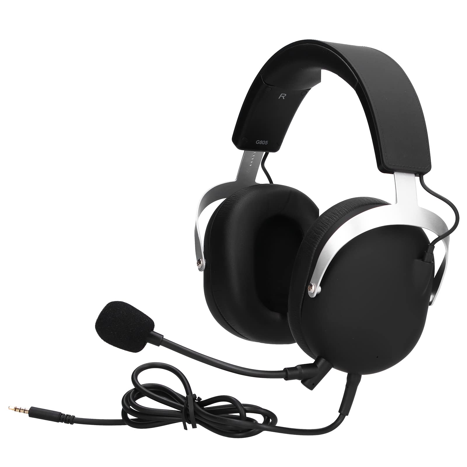 Gamingowy Zestaw Słuchawkowy Nauszny z funkcją Clear Call i Trybem LOL/PUBG do Laptopa PC, Konstrukcja ze Szczotkowanego Metalu Zapewniająca Wygodne Noszenie