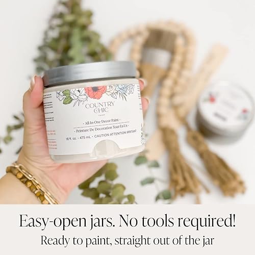 Miniatura 7 de Paquete de pintura estilo tiza + cera para muebles, decoración del hogar, manualidades (color té domingo 4 onzas, gris cálido)