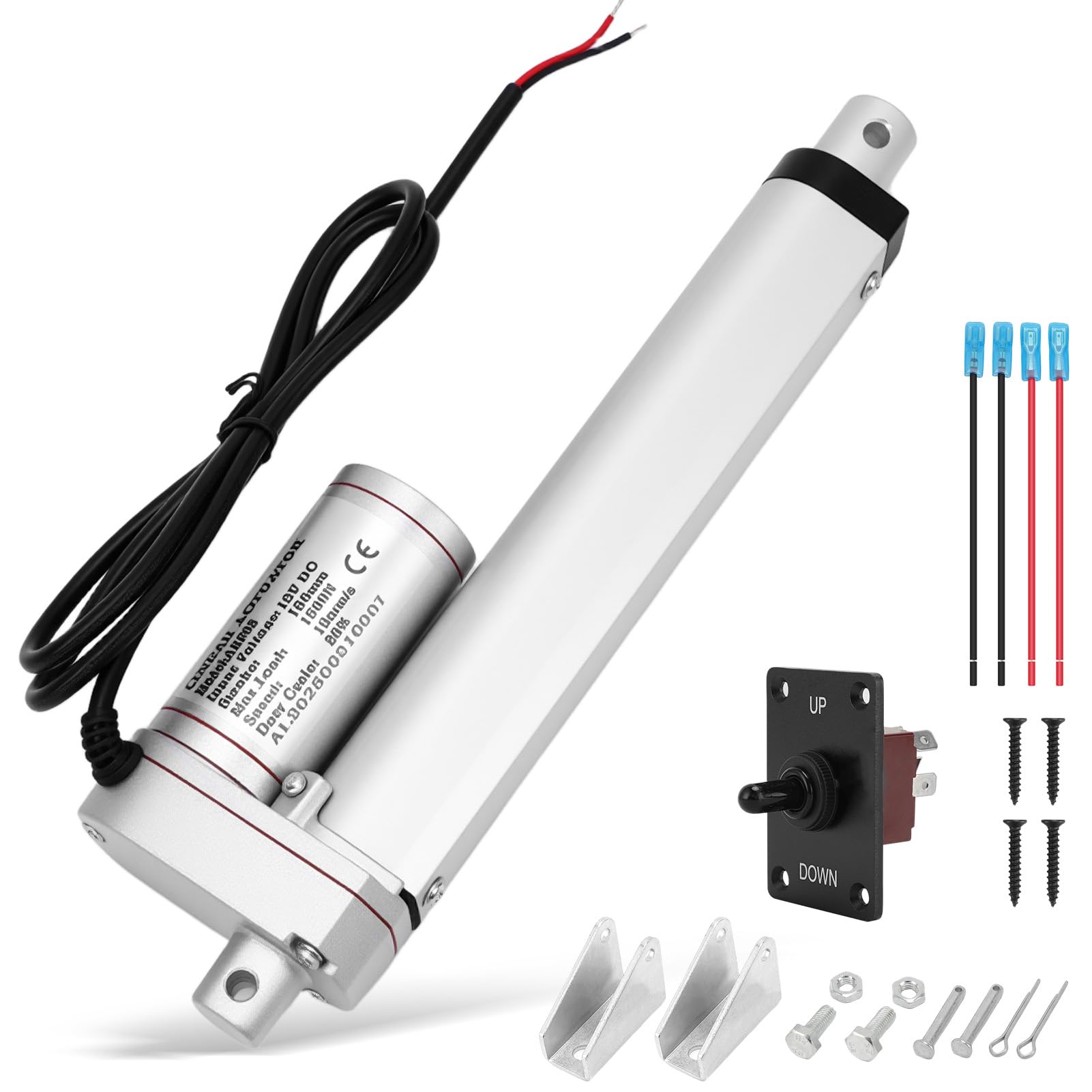 1500N Linearantrieb DC 12V Elektrozylinder Set IP65 10 mm/s Hubmotor 150 mm Fensteröffner