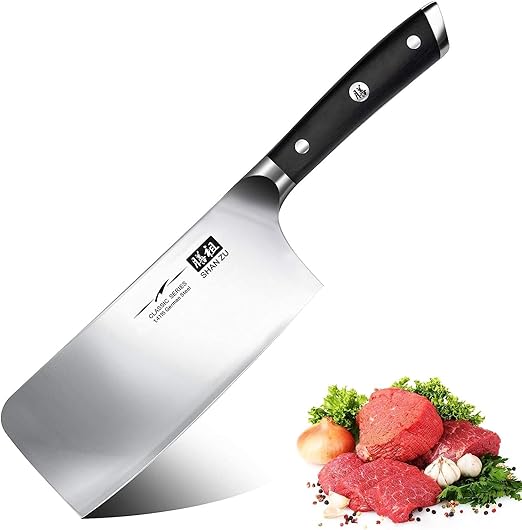 SHAN ZU Chef Knife,7 inch Sharp Meat Cleaver Knife Vegetable Chopper