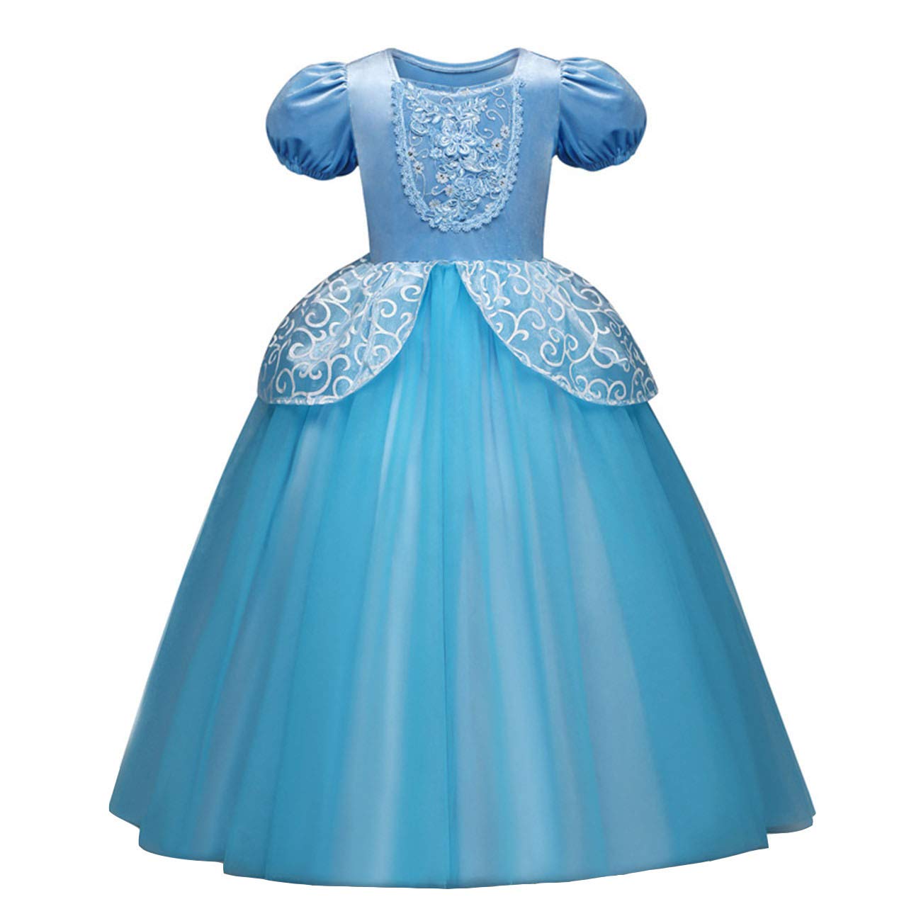 Amazon Dingmi 子供 コスプレ 塔の上のラプンツェル 子供ドレス ラプンツェル ドレス 子供用 ディズニー プリンセス ドレス キッズ コスチューム 衣装 ハロウィン 仮装 グローブ付き スカイブルー 110 キッズコスチューム おもちゃ