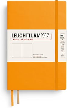Leuchtturm1917 368496 Notebook Paperback B6+, Hardcover, 219 numbered pages, Rising Sun, plain