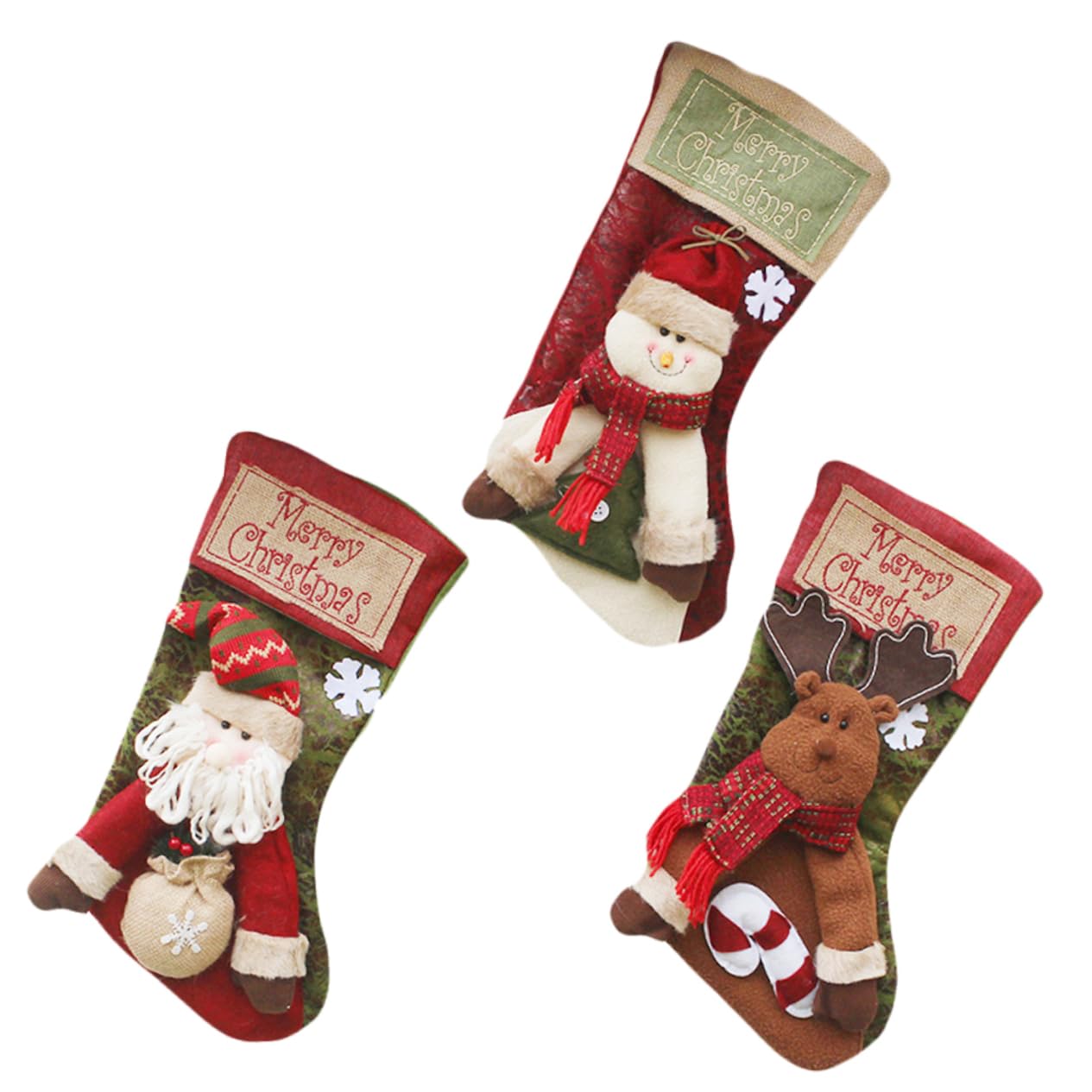 Chaussette de Noël et pochette suspendre pour décorer la cheminée en famille