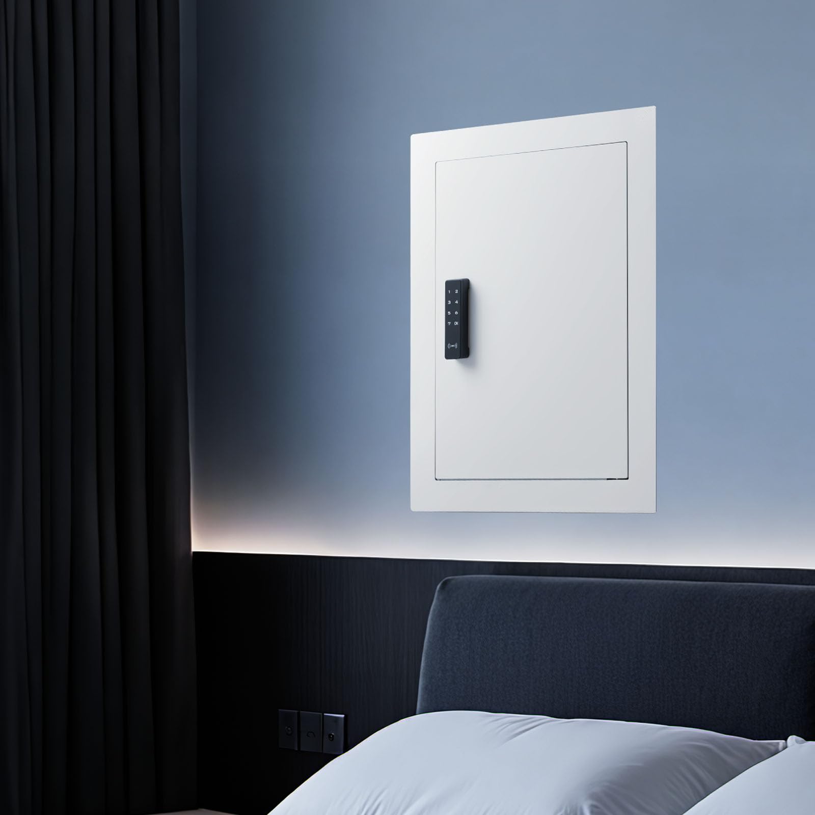 VEVOR Cassaforte a Muro da 102 x 413 x 559 mm con Password e Chiave, Alloggiamento Integrato in Acciaio Laminato a Freddo Q235 con Ripiani Regolabili e Illuminazione a LED, per Denaro, Gioielli