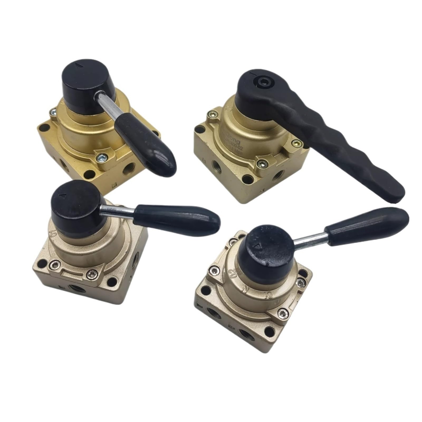 Válvula manual HV-200D de 4 vías y 3 posiciones para control de aire neumático