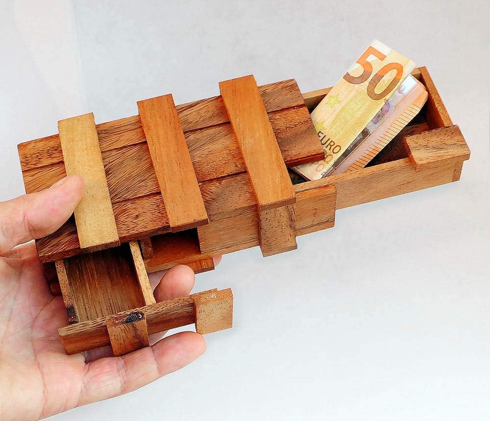 Logica Puzzles Art. Double Pandora Box Wooden Brain Teaser Secret