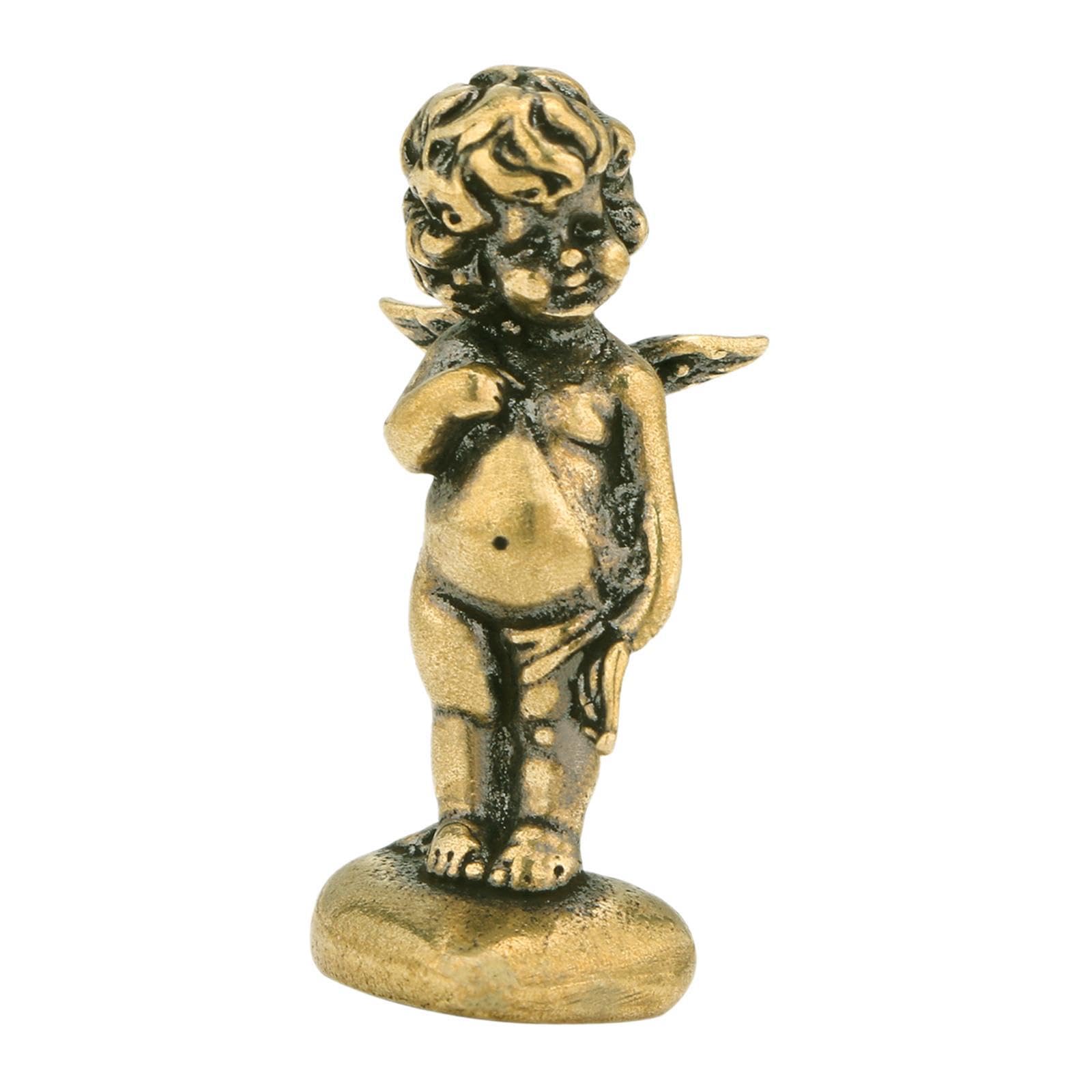 TWISAXC God Of Love Statue Figurine Home Decor Indoor Shelf Beautifully Handcrafted Wing Angel Cherub Figure Decorative Ornament God Of Small Angel Cherub Figure Living Room Desk