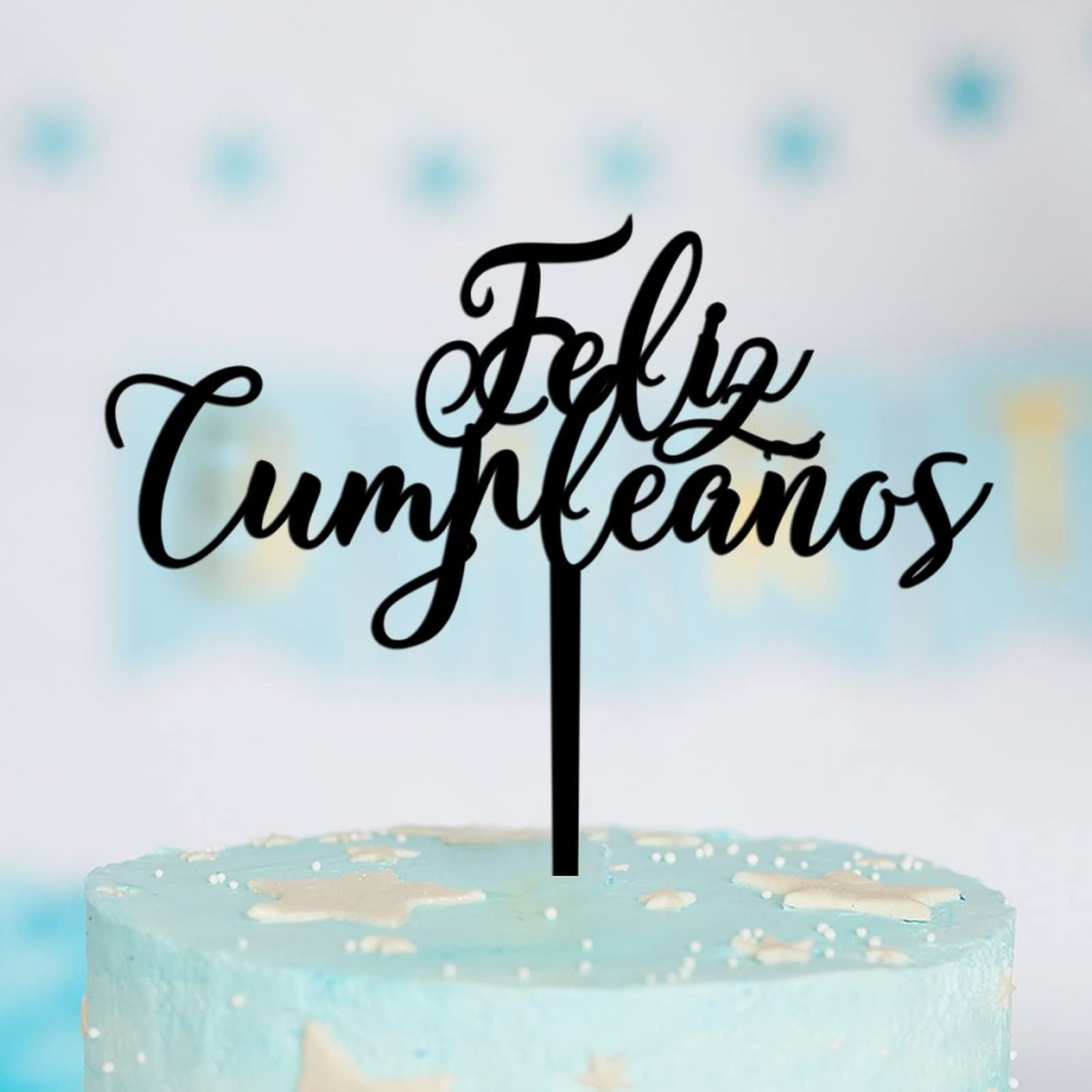 Decoración De Pastel Con Corona Plateada - Acrílico, 4.9 Pulgadas, Para Cumpleaños, Reutilizable, Negro