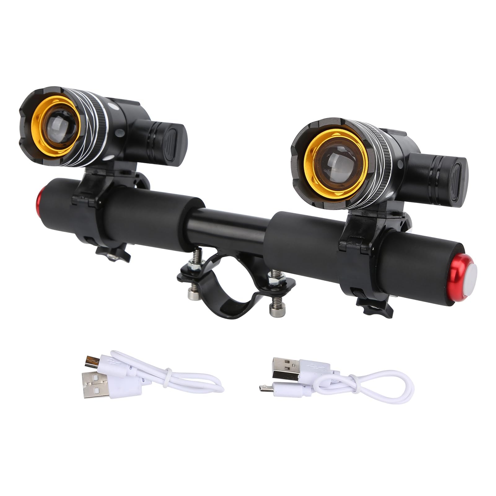 Scooter Handlebar Headlights, USB Rechargeable LED Headlight Waterproof Electric Scooter Front Lamp Light for 35‑48mm Pole M365/Pro Cycling