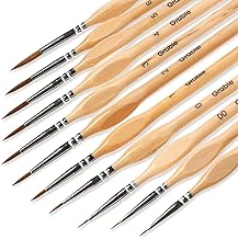 Grabie Paint Brush Set, 11 Pcs Miniature Brushes for Fine Detailing & Art Painting - Acrylic, Watercolor, Oil, Models and Gouache