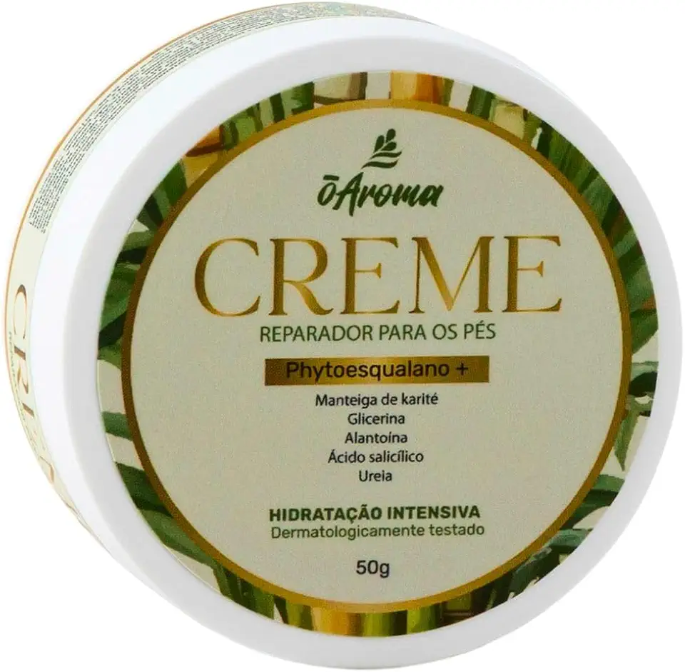 Creme para os Pés Reparador Hidratação Profunda Vegano Com Ureia Manteiga de Karité Ácido Salicílico