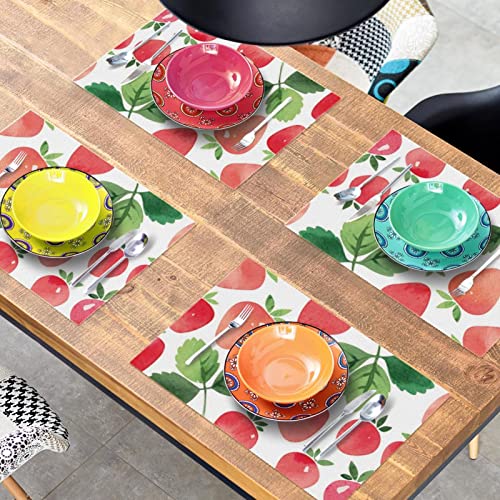 Sets de table aquarelle de fraise de qualité supérieure lot de 6 - 8
