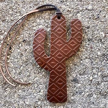 Air Flair | Leather Car Air Freshener | Cactus | Aztec Pattern Brown, Cherry Leather Scent