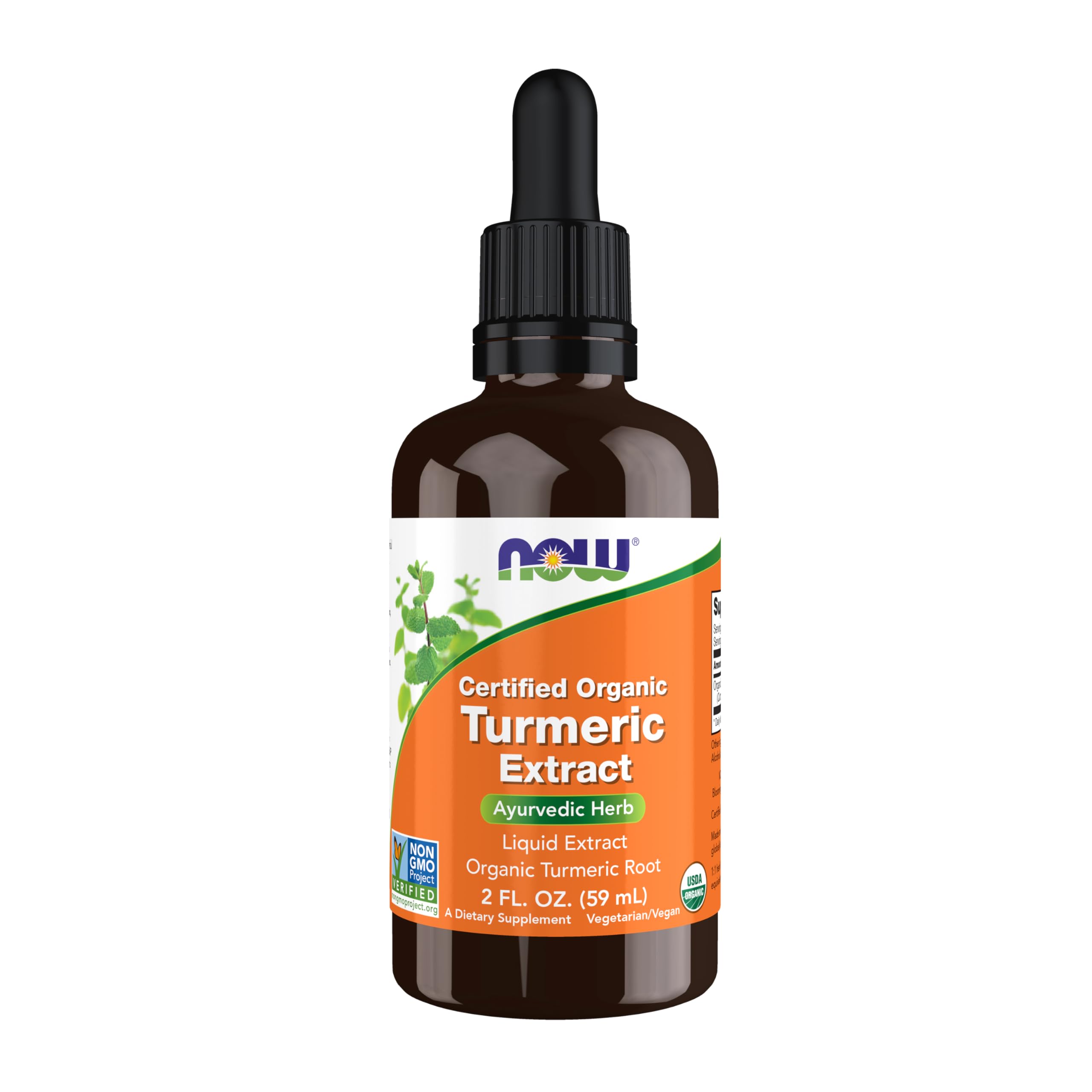Foods Supplements, Certified Organic Turmeric Extract, Ayurvedic Herb, Liquid Extract, Organic Turmeric Root 2 fluid ounces