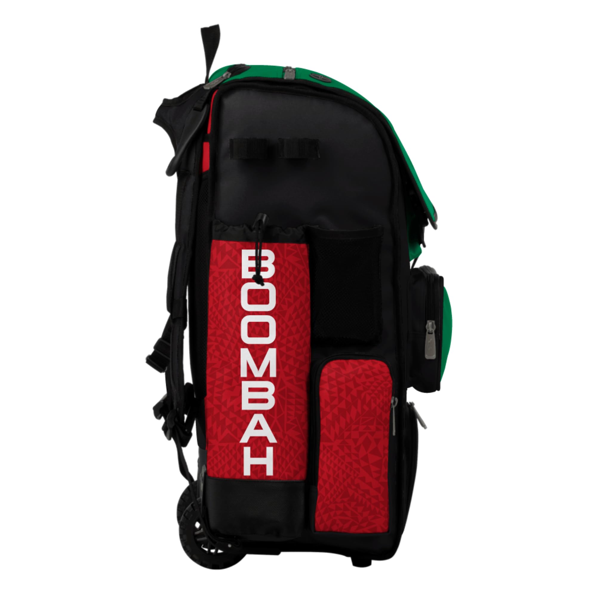 Boombah Superpack Hybrid Rolling Bat Bag - Wheeled & Backpack Version - Mexico Kelly Green/Red/White