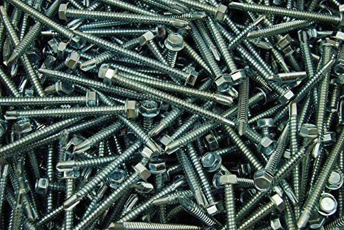 (150) Hex Washer Head 1/4 x 3 Self-Drilling Tek Screw IHW #14