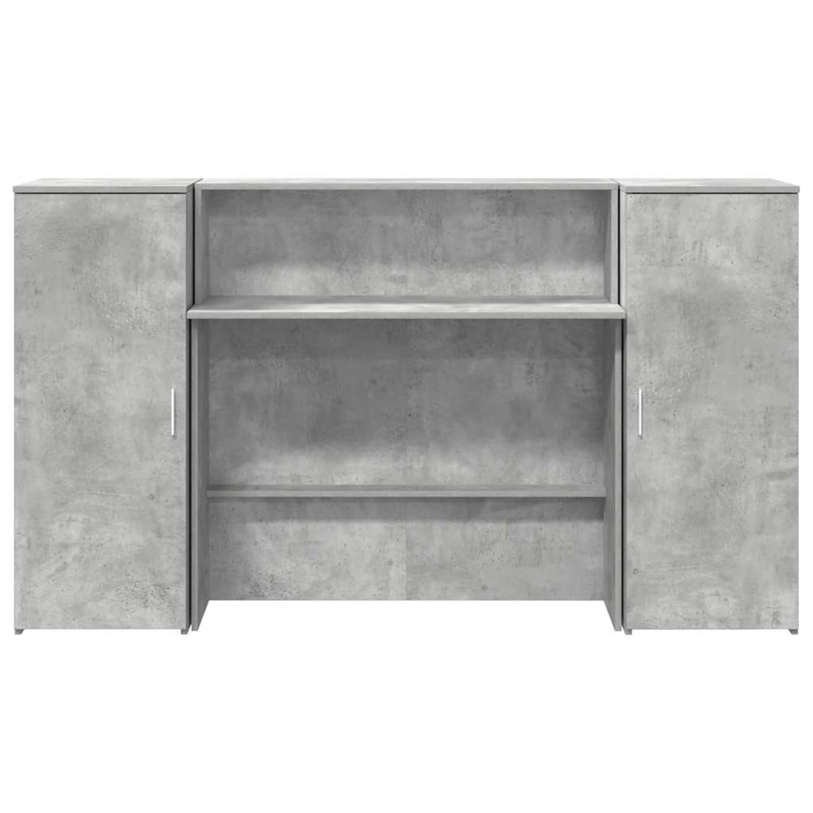 Gecheer Banco Reception Grigio Cemento, Design accurato e spazio di archiviazione, 180x50x103,5cm, Legno Multistrato, per uffici e cliniche