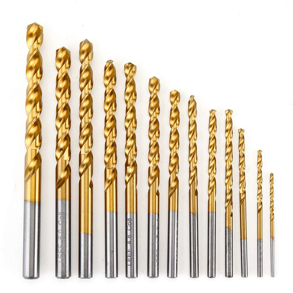 13 szt. tytanowe wiertło spiralne M42 8% wysoka kobalt HSS zestaw wierteł klasa przemysłowa 1,5-6,5 mm do stali nierdzewnej metalu drewna