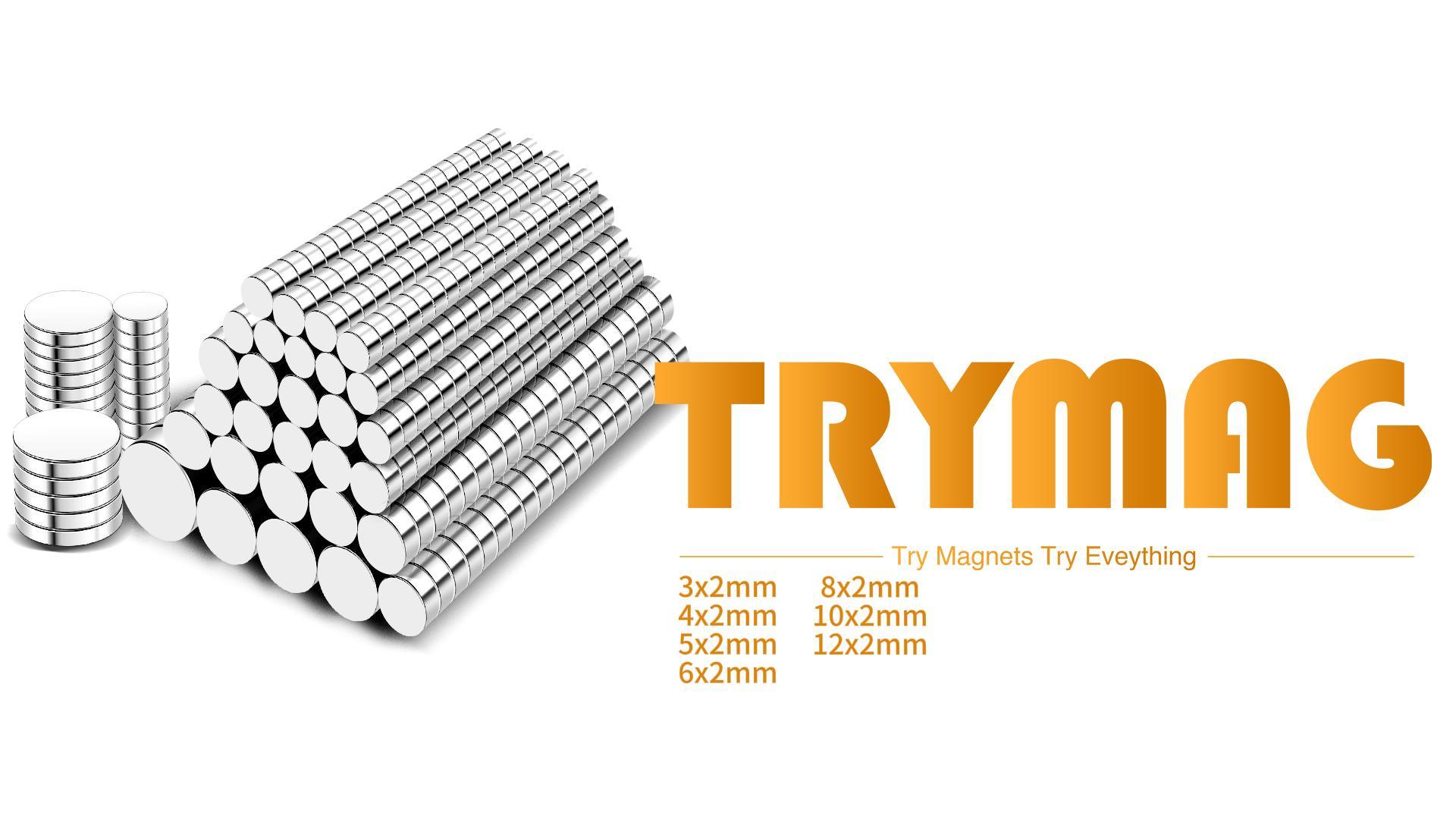 Image of TRYMAG 645Pcs Small Magnets, 7 Different Sizes Tiny Mini Magents, Multi-Use for Fridge, DIY, Office, Hobbies, Crafts and Science