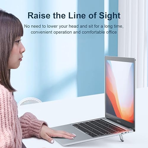 Miniatura 6 de Hagibis Soporte para laptop de altura ajustable para escritorio, elevador invisible portátil para laptop, soporte ergonómico para teclado,