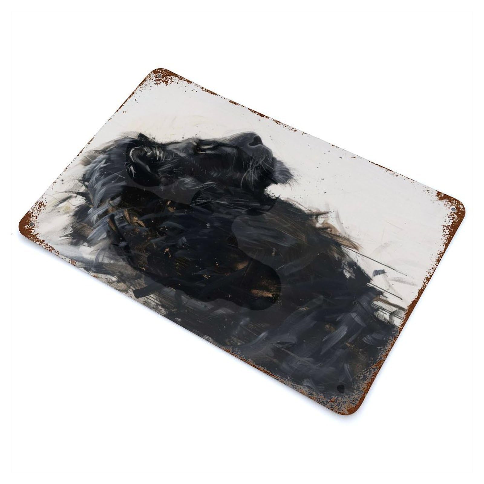 Lion Majesty Art Vintage Rust Metal Sign 11.8"x7.9", for Basement, Hobby Room And Garage Decor, Farmhouse Wall Decor