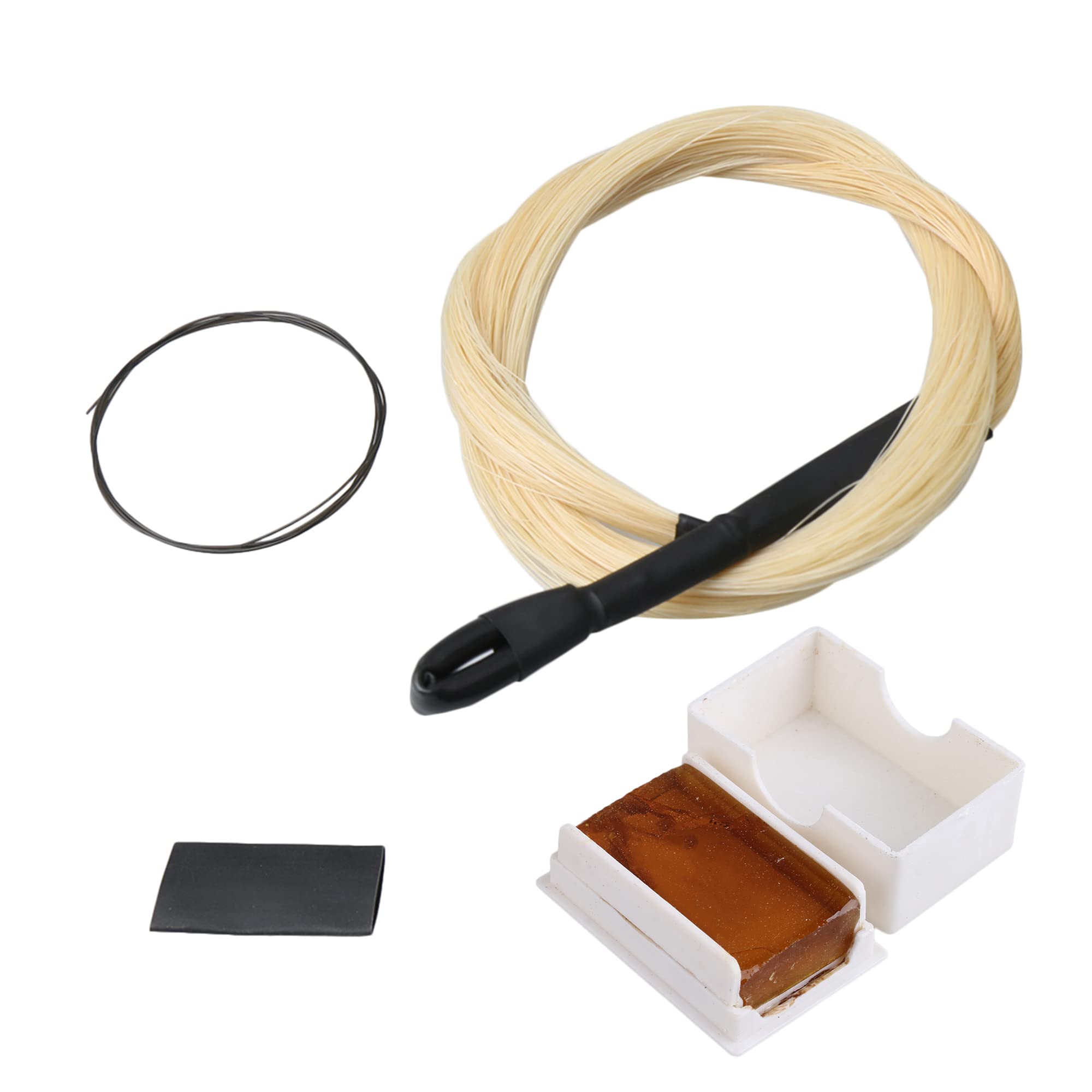 Yibuy 80cm Length Erhu Horsetail String Hair & Viola Natural Rosin Accessories