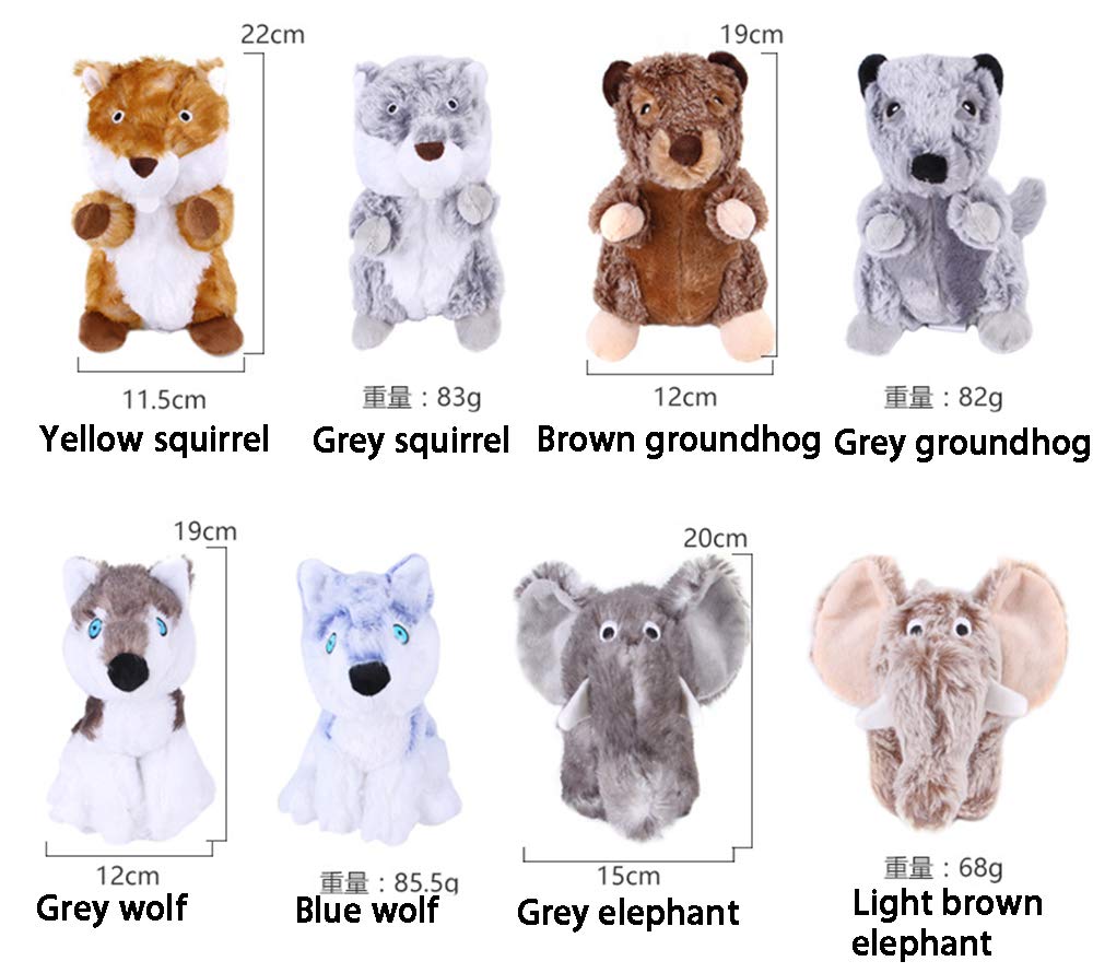 Juguetes para mascotas, juguetes chirriantes interactivos para perros, juguetes de peluche para perros pequeños, medianos y grandes (marmota marrón)