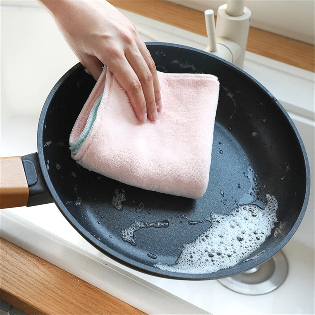 Paño de Cocina de Microfibra Absorbente de Doble Cara, paño de Limpieza Grueso para el hogar, Toalla de Limpieza (5 uds., 30x40cm), 3 uds.