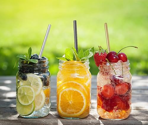 Miniatura 4 de 5 popotes reutilizables de acero inoxidable con puntas de silicona y cepillo de limpieza para vaso Stanley, Yeti, Owala de 40 onzas, popotes de