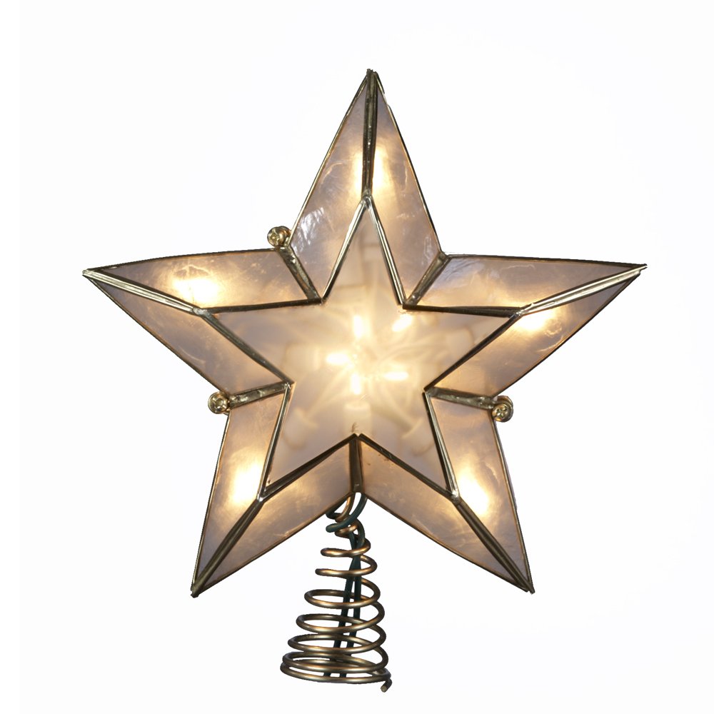 Kurt Adler Capiz Bethlehem Star Tree Topper, 15.75 Inches In Red